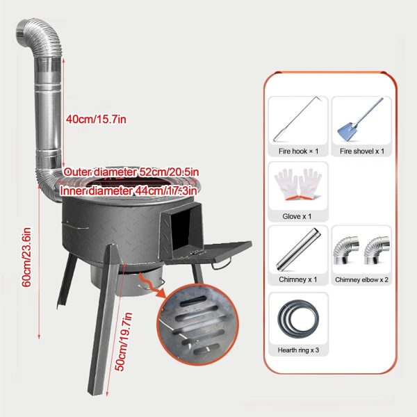 DNGXAOYA Wood Burning Stove Portable Camping Outdoor Cooking-1