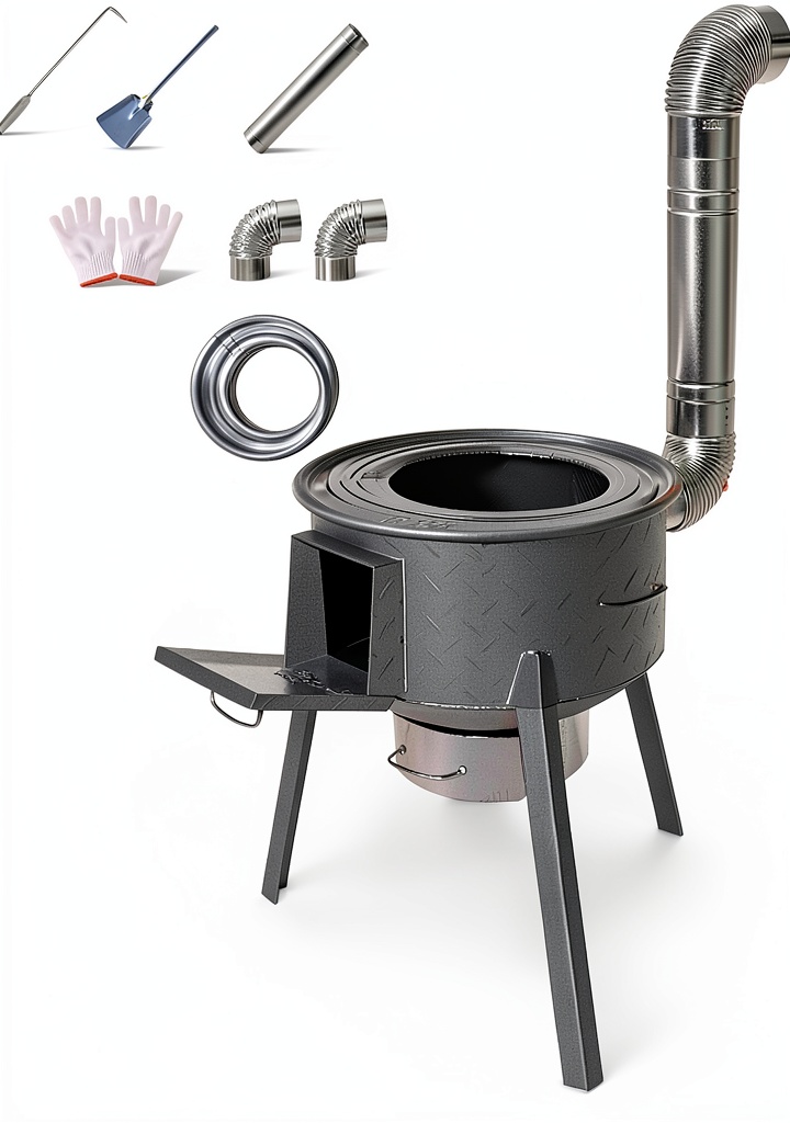 DNGXAOYA wood burning stove in an outdoor setting with cooking pot