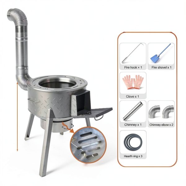 DNGXAOYA Wood Burning Stove Portable Outdoor Camping Cooking-1