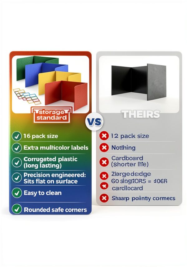 Storage Standard Desk Privacy Boards 16 Pack Plastic Study-1