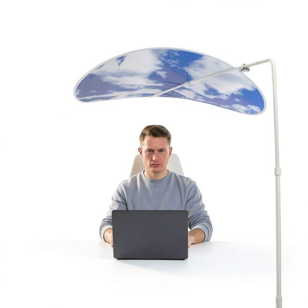 Generic Cloud Desk Shade Blue Fabric Office Partition-1