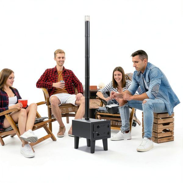 GarveeLife Wood Stove Portable Alloy Steel Black Outdoor-1