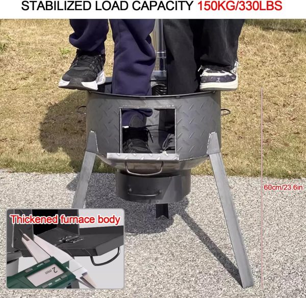 DNGXAOYA Wood Burning Stove Portable Camping Outdoor Cooking-3