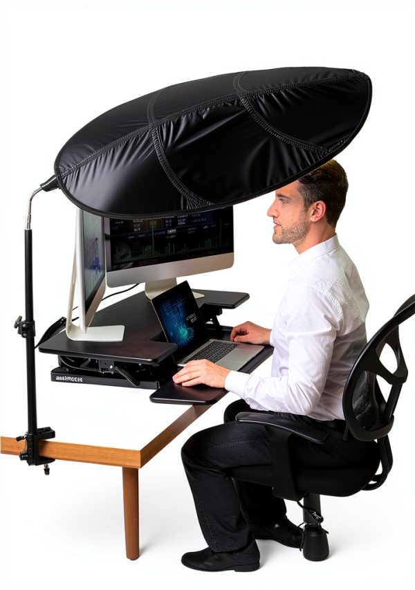 VSUNTENT Office Desk Sunshade Glare Blocking Leaf Shape-3
