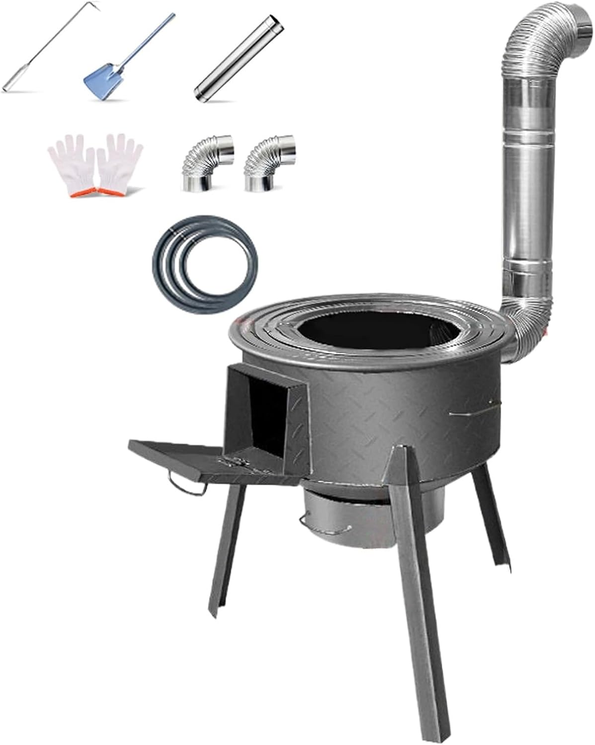 DNGXAOYA wood burning stove in an outdoor setting with detachable legs