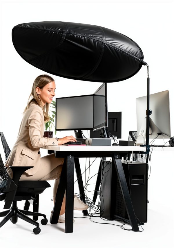 VSUNTENT Office Desk Sunshade Glare Blocking Leaf Shape-1