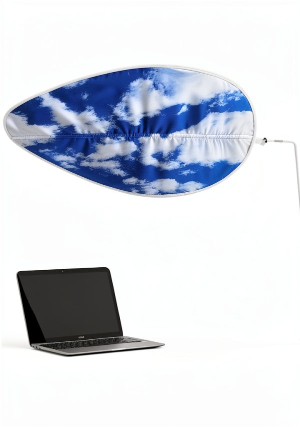 Generic Cloud Desk Shade Blue Fabric Office Partition-0
