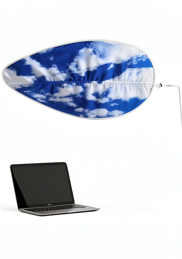 Installing Generic Cloud Desk Shade Blue Fabric Office Partition on a wooden desk