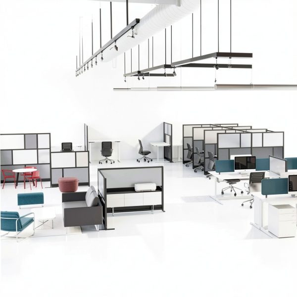 Stand Up Desk Store Room Divider Adjustable Privacy Panel-1