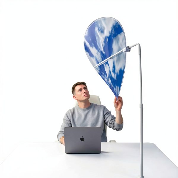 Generic Cloud Desk Shade Blue Fabric Office Partition-2