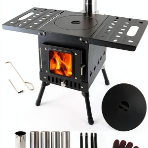Surilehege Wood Stove Portable Carbon Steel Efficient-0