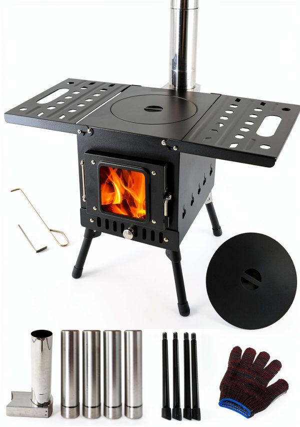 Surilehege Wood Stove Portable Carbon Steel Efficient-0
