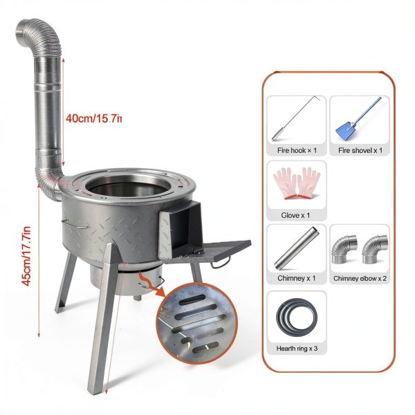DNGXAOYA Wood Burning Stove Portable Outdoor Camping Cooking-1