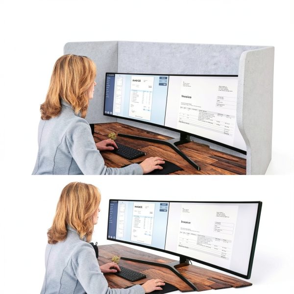 Dunzoom Office Desk Divider Foldable Privacy Panel Partition-6