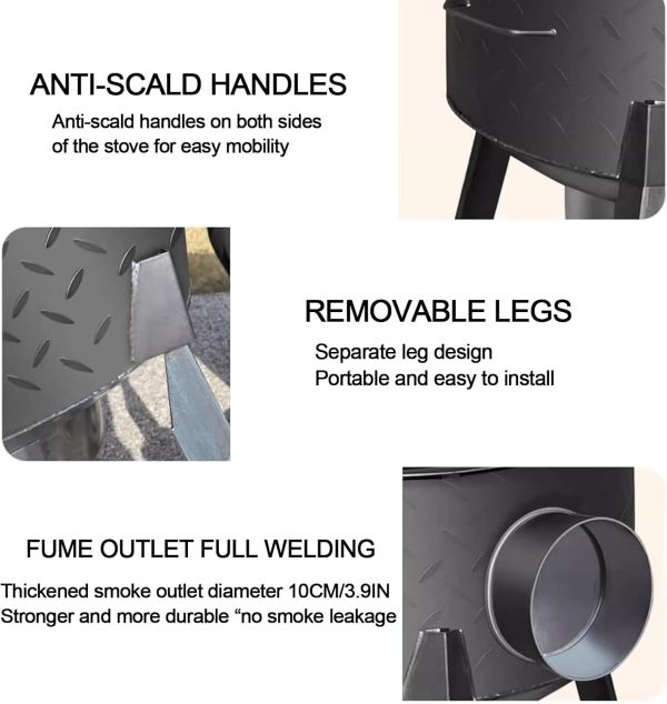 DNGXAOYA Wood Burning Stove Portable Camping Outdoor Cooking-4