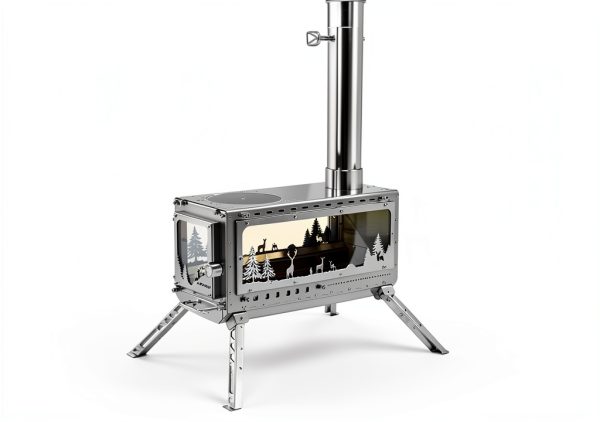 3F UL GEAR Camping Tent Wood Stove Stainless Steel-3
