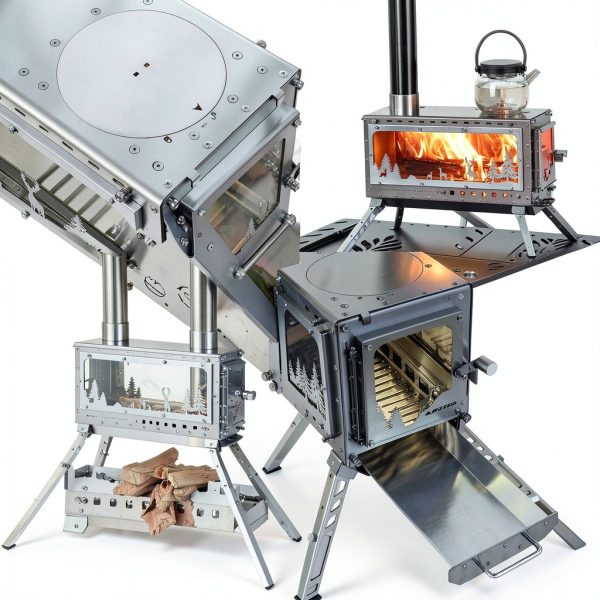 3F UL GEAR Camping Tent Wood Stove Stainless Steel-2