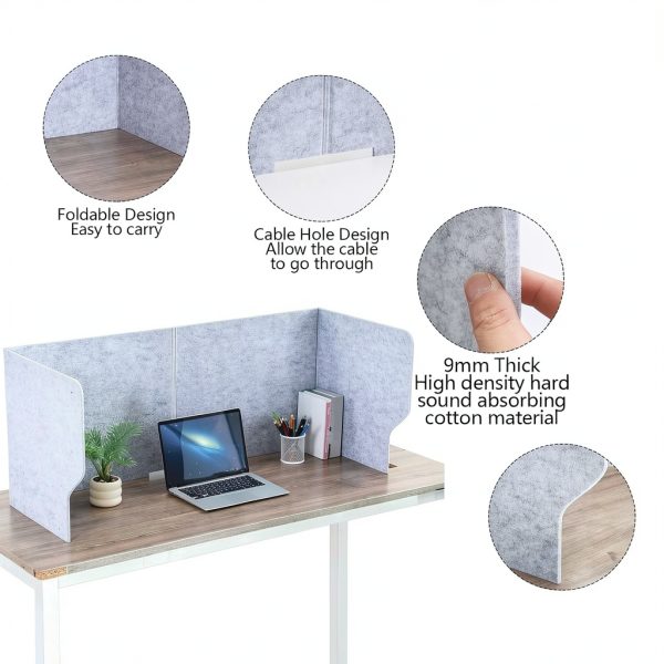 Dunzoom Office Desk Divider Foldable Privacy Panel Partition-2