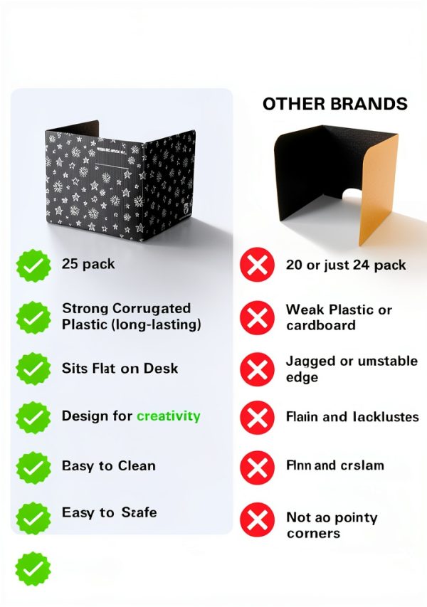 Excellent Teacher Black Plastic Desk Dividers 25 Pack-1
