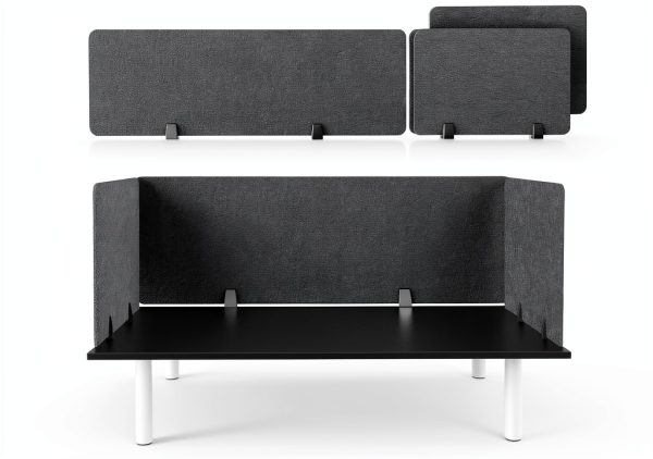 Yaomiao Desk Privacy Panel Dark Gray Polyester Office-0