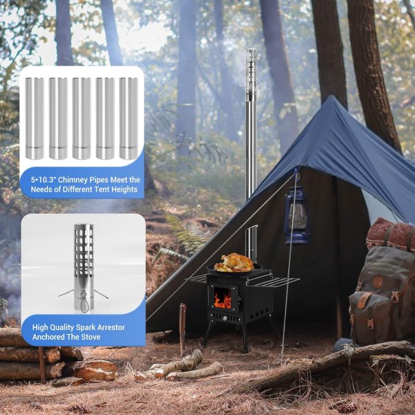 XDCFLA Wood Burning Stove Portable Metal Outdoor Camping-2