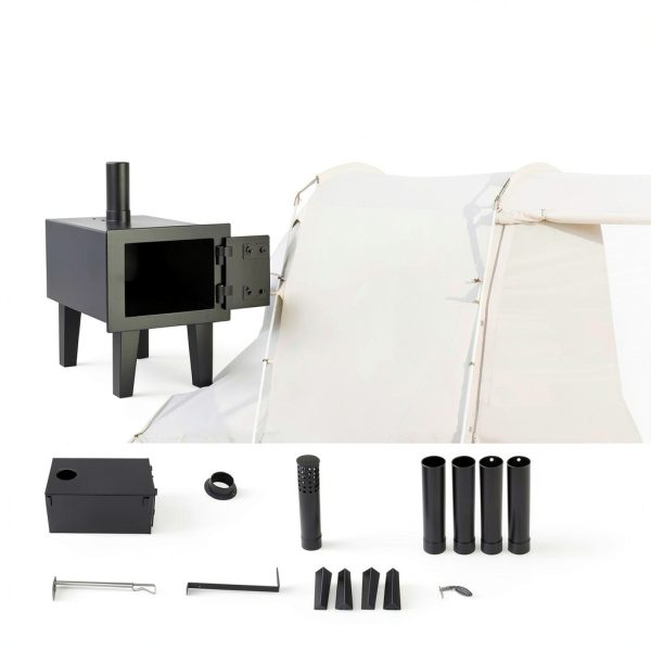 GarveeLife Wood Stove Portable Alloy Steel Black Outdoor-5