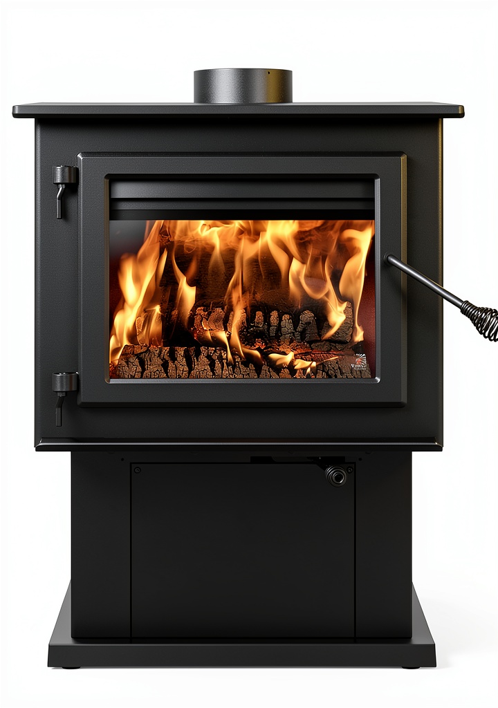 Century Heating wood stove in a spacious living area