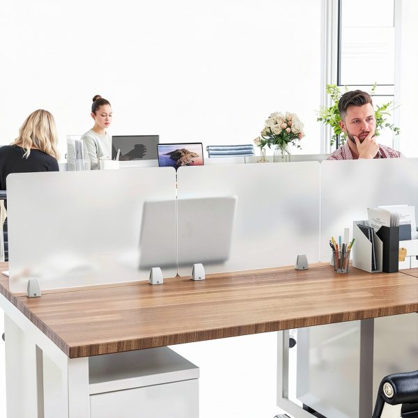 Tonchean Acrylic Desk Dividers Frosted Privacy Screens-7