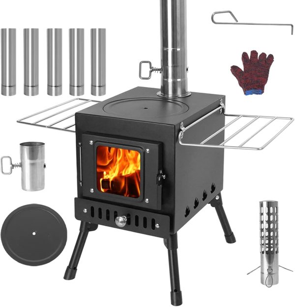 XDCFLA Wood Burning Stove Portable Metal Outdoor Camping-0