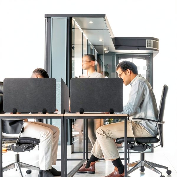Yaomiao Desk Privacy Panel Dark Gray Polyester Office-2