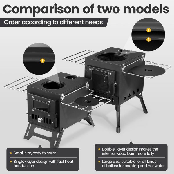 XDCFLA Wood Burning Stove Portable Metal Outdoor Camping-3