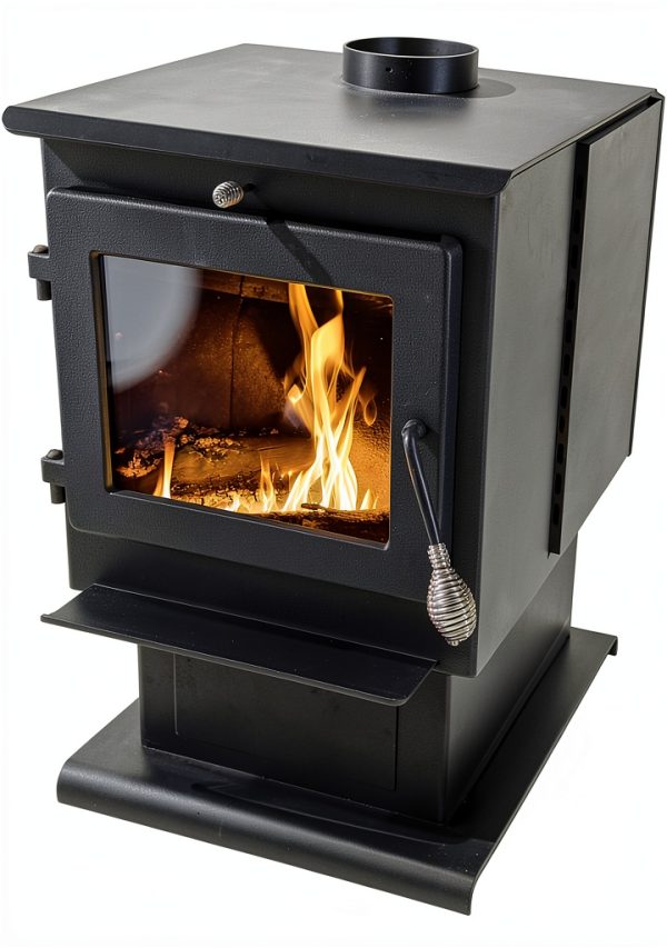 Cleveland Iron Works Wood Stove Black Metal High Efficiency-0