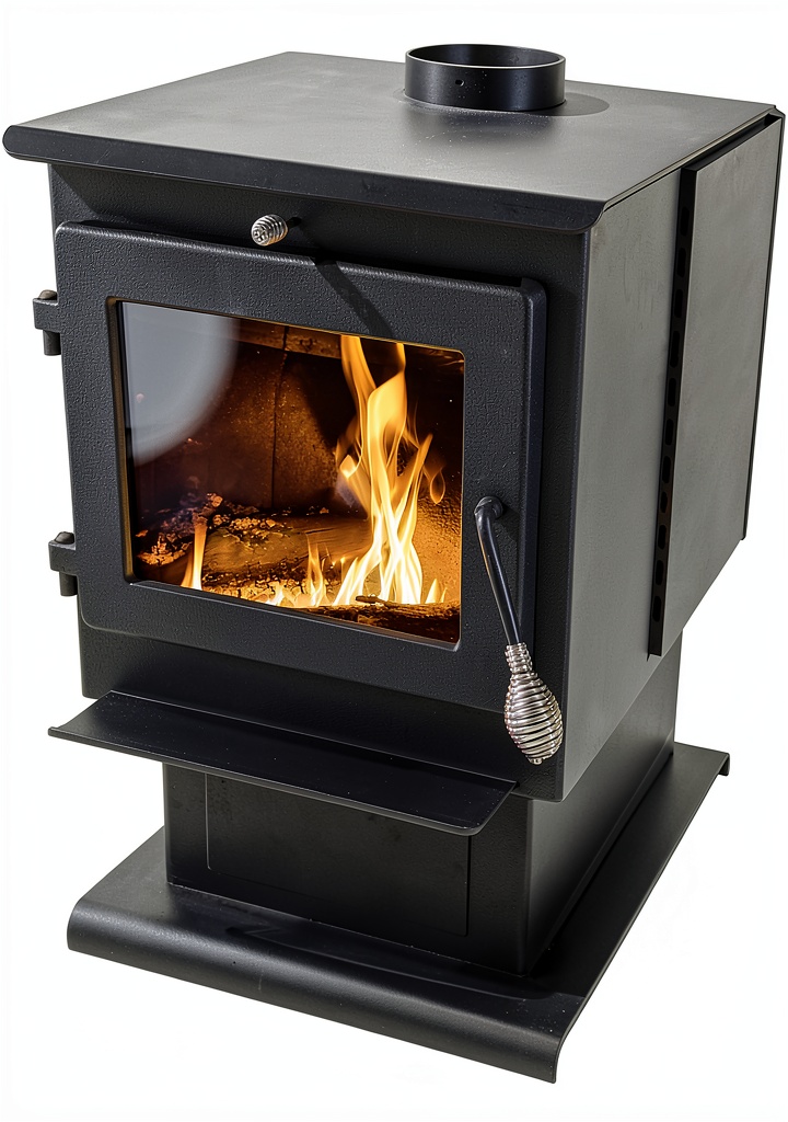 Cleveland Iron Works H110 wood stove in a living room setting