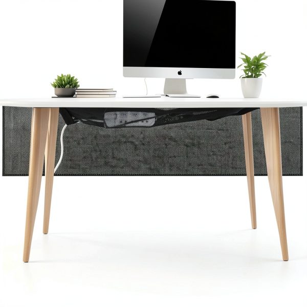 Desk Privacy Panel Wibeelee Canvas Black 60x15in-6