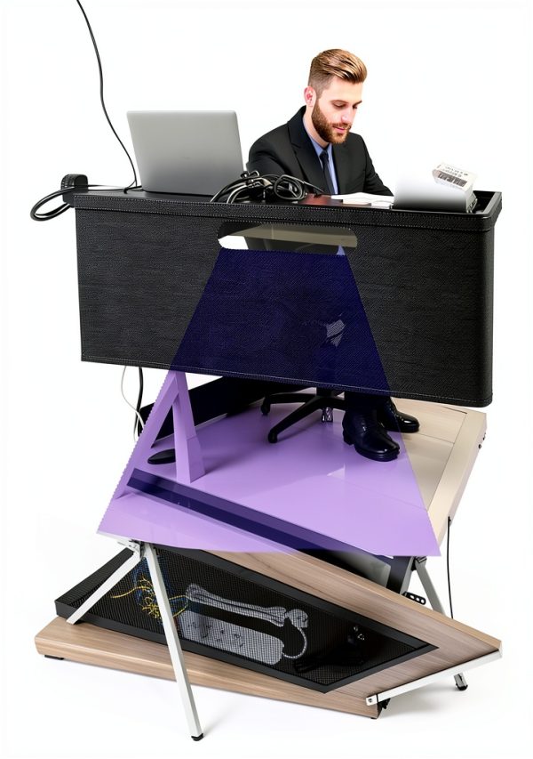 Desk Privacy Panel Wibeelee Canvas Black 60x15in-4